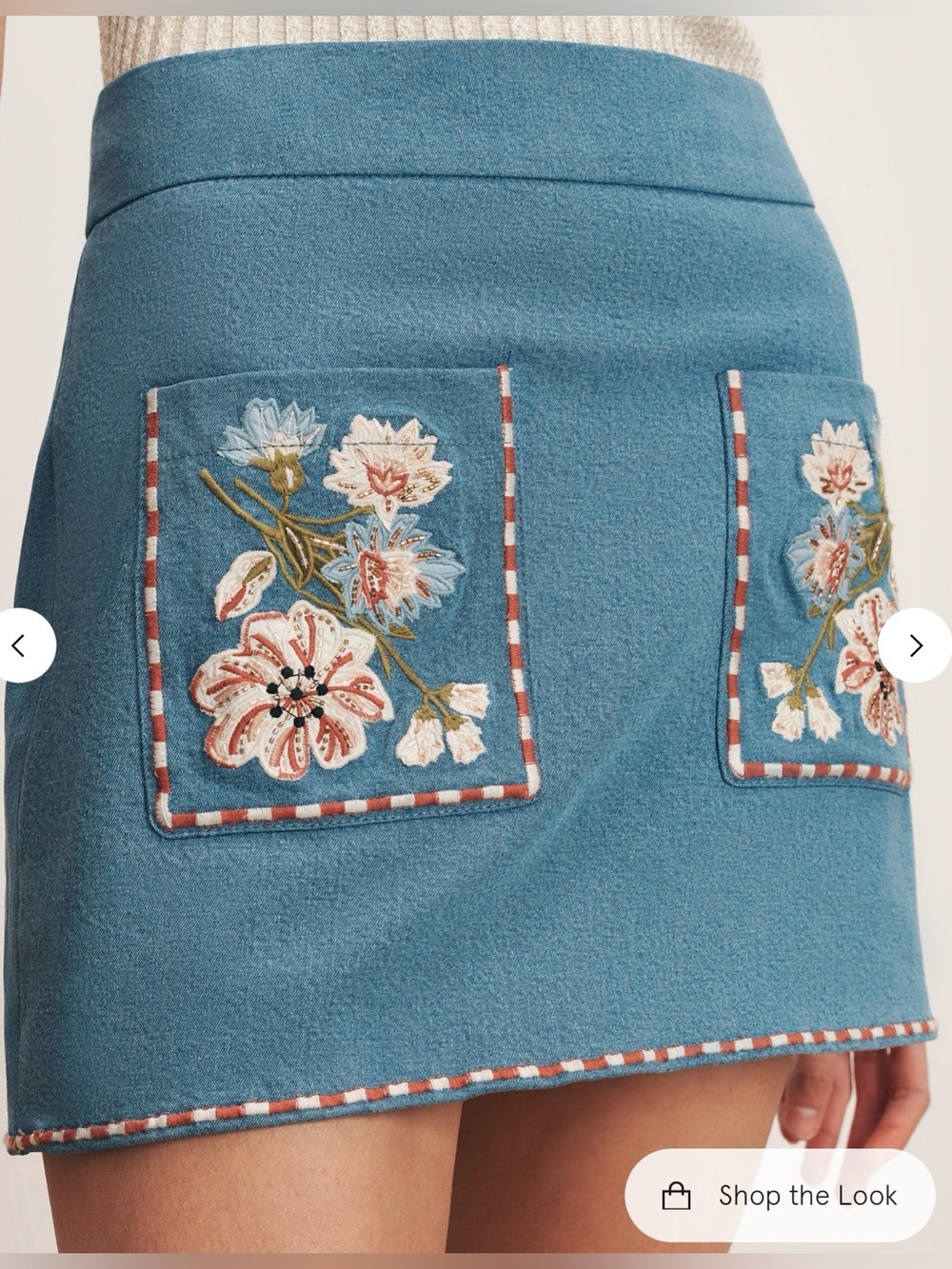Veronica Beard Pallas Embroidered Mini Skirt